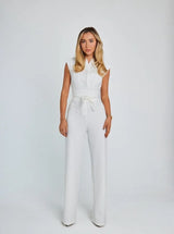Nadia | Cinched Waist Wide-Leg Jumpsuit