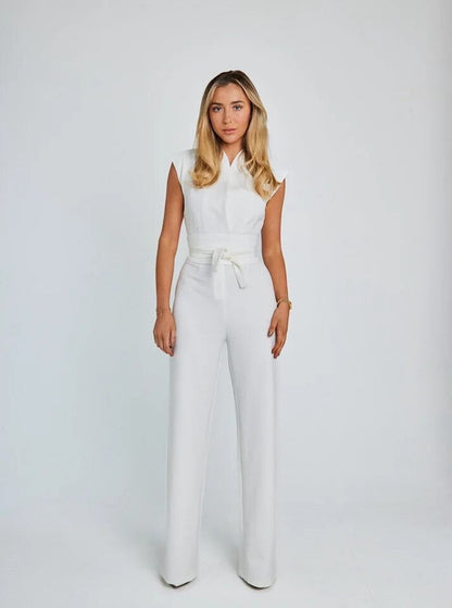 Nadia | Cinched Waist Wide-Leg Jumpsuit