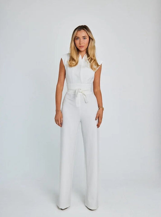 Nadia | Cinched Waist Wide-Leg Jumpsuit