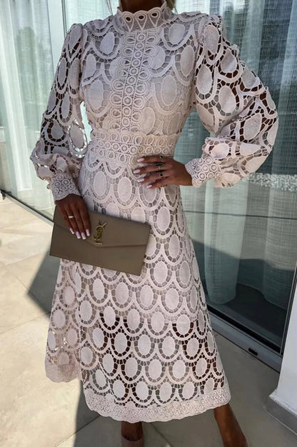 Maristelle | Lace Midi Cocktail Dress