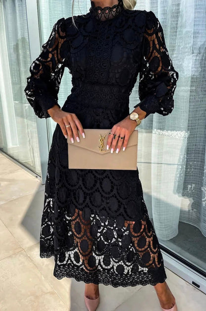 Maristelle | Lace Midi Cocktail Dress