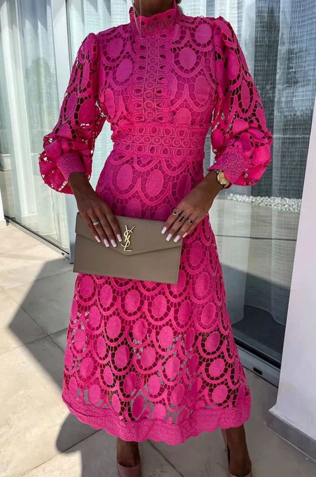 Maristelle | Lace Midi Cocktail Dress
