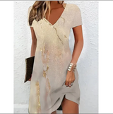 Goldie | Beige Glitter Cocktail Dress