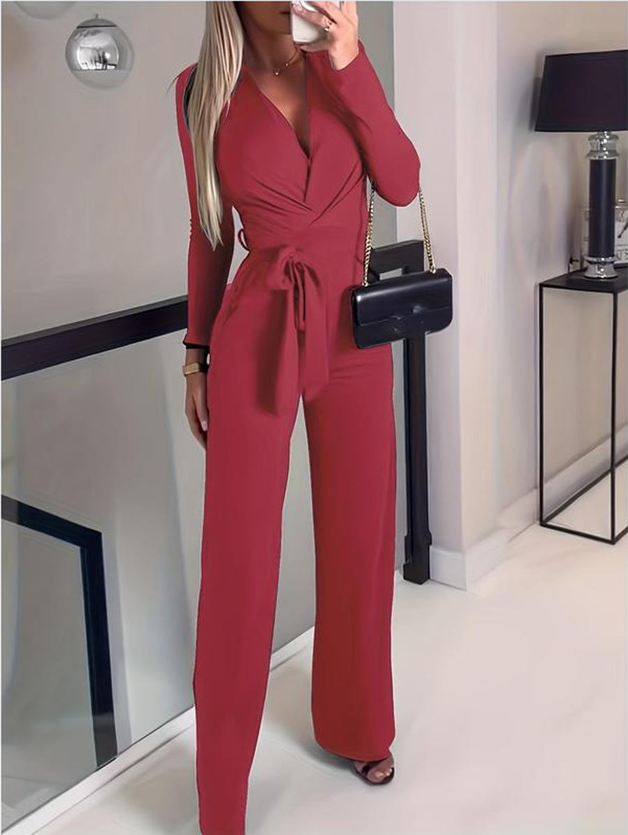 Domitille | V-Neck Wide-Leg Jumpsuit