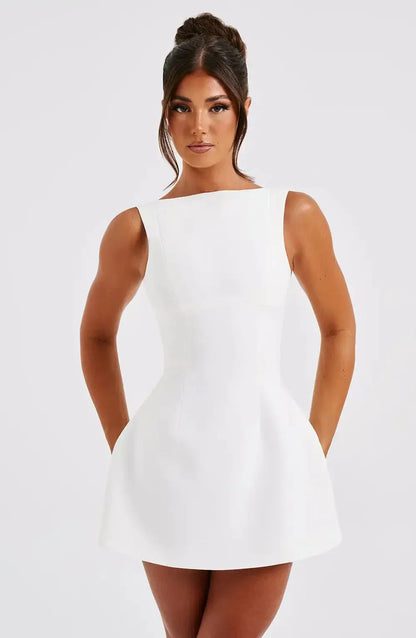 Kiara | Open Back A-Line Mini Dress