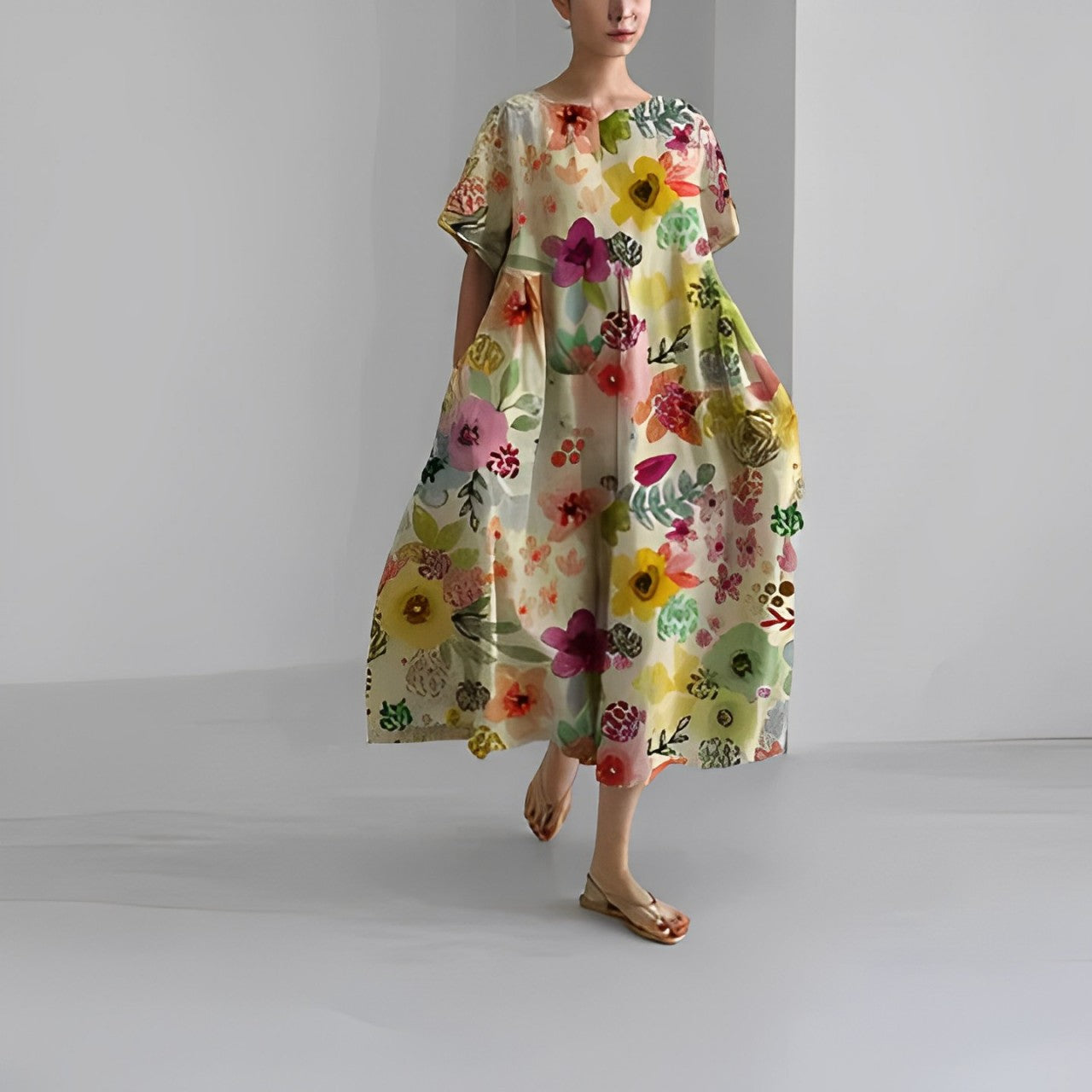 Junia | Floral Swing Midi Dress