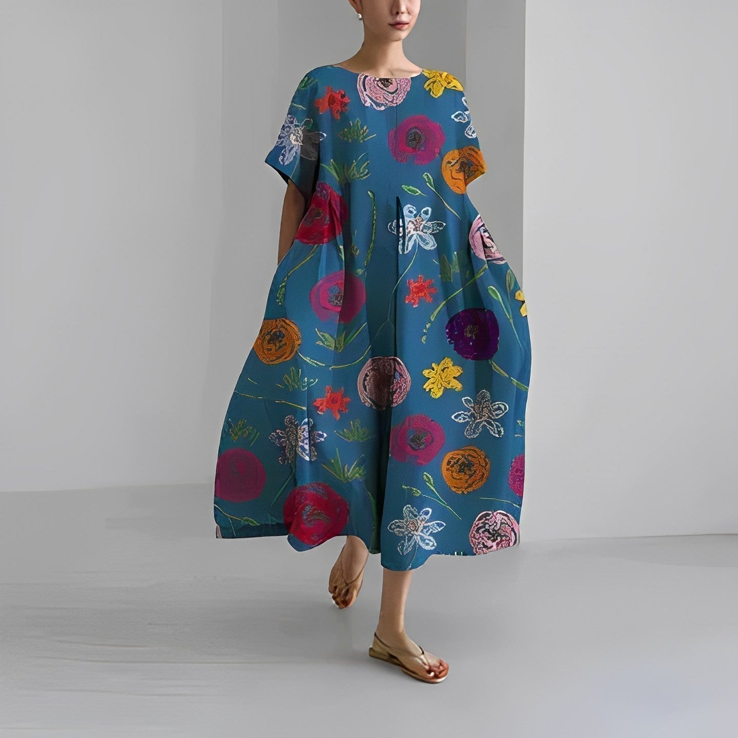 Junia | Floral Swing Midi Dress