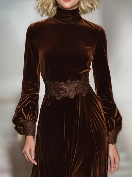 Wrenna | Lace Patchwork Balloon Sleeve Maxi Dress