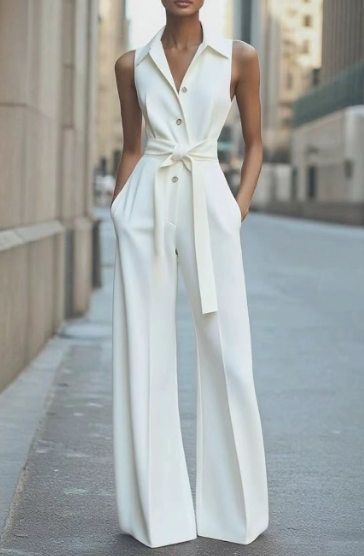 Lucienne | Sleeveless Wide Leg Jumpsuit
