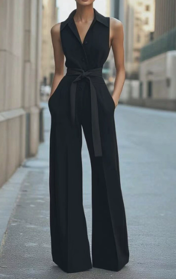 Lucienne | Sleeveless Wide Leg Jumpsuit
