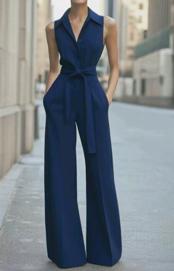 Lucienne | Sleeveless Wide Leg Jumpsuit