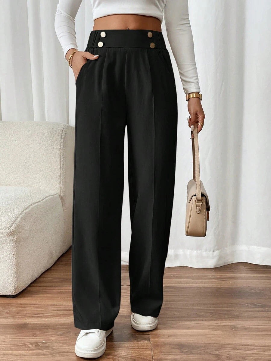 Lucienne | High-Waist Straight-Leg Trousers