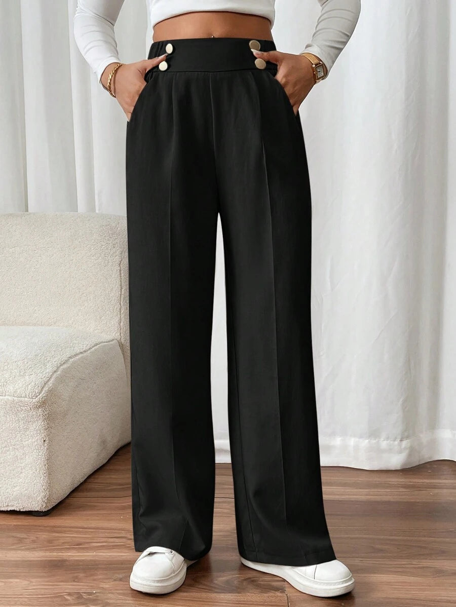 Lucienne | High-Waist Straight-Leg Trousers