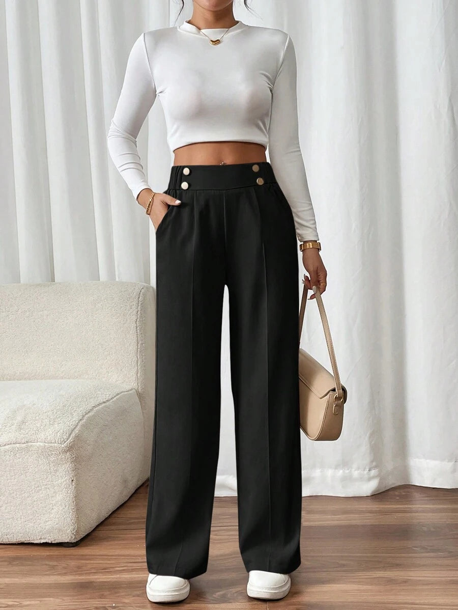 Lucienne | High-Waist Straight-Leg Trousers