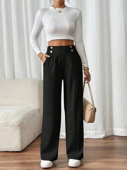 Lucienne | High-Waist Straight-Leg Trousers