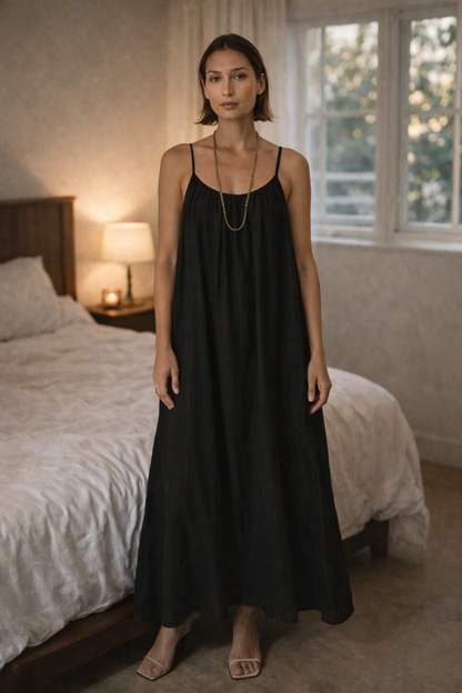 Solaine | Open-Back Slip Maxi Dress