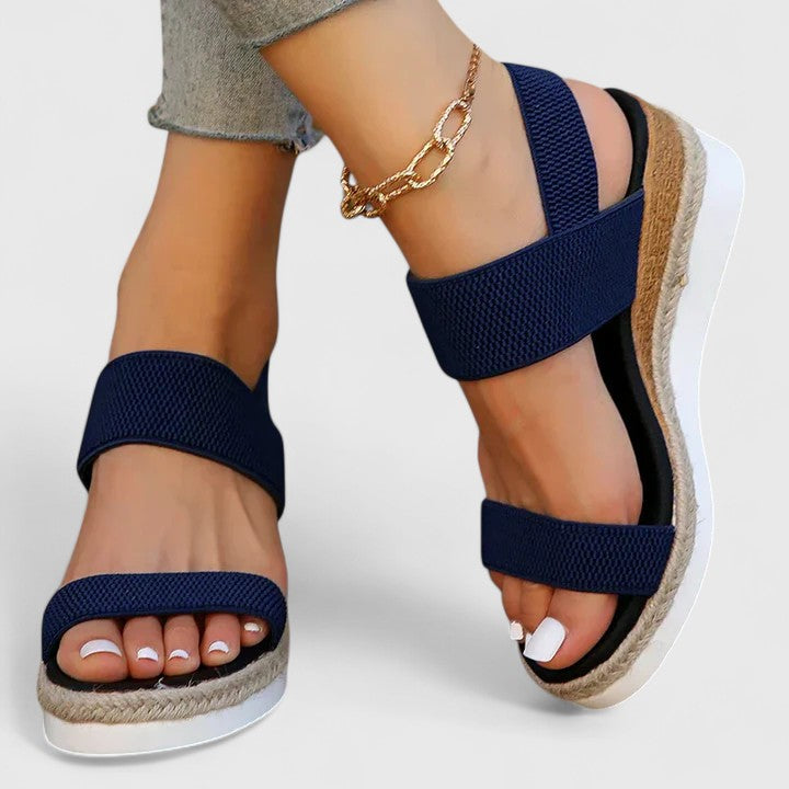 Merielle | Stretch Strap Wedge Sandals
