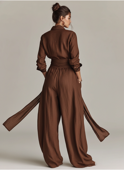 Sutton | Long-Sleeve Wide-Leg Jumpsuit