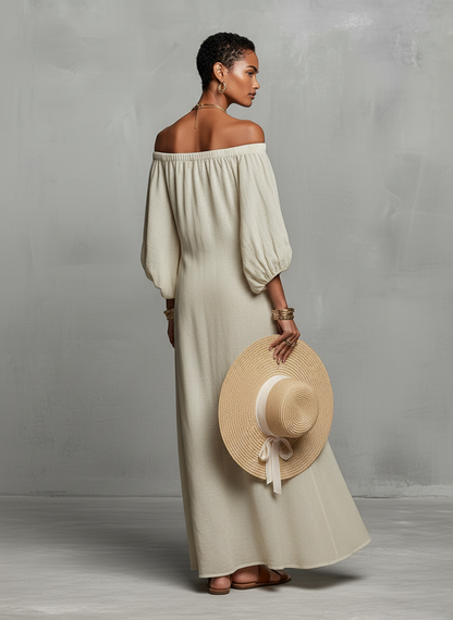 Ondine | Off-Shoulder Embroidered Maxi Dress