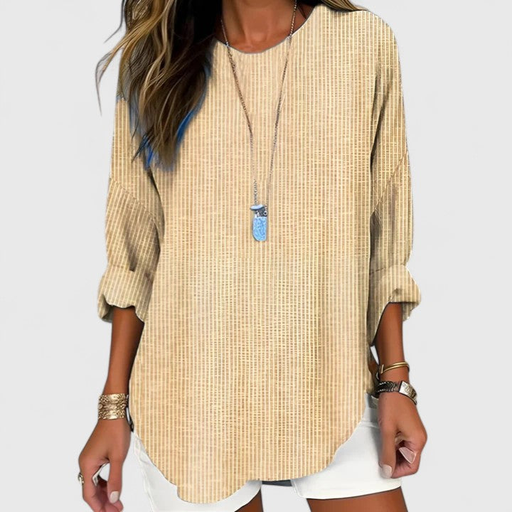 Annette | Striped Crew Neck Blouse