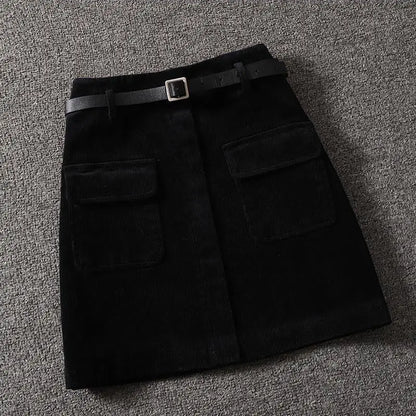 Sylvie | Corduroy A-Line Mini Skirt