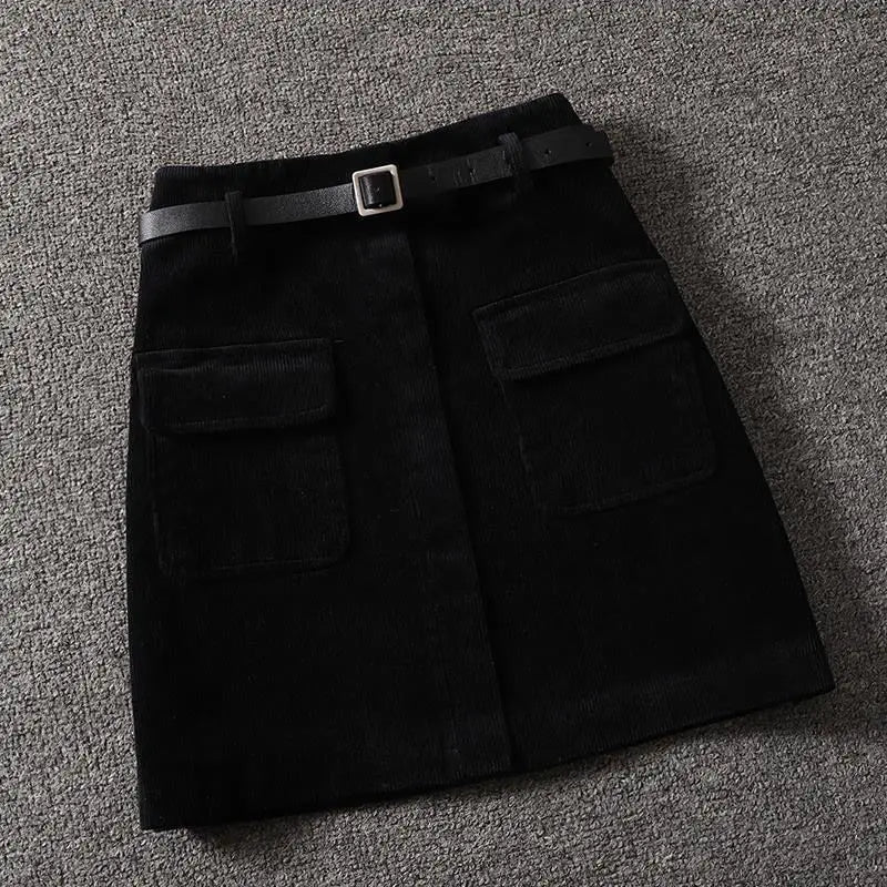 Sylvie | Corduroy A-Line Mini Skirt