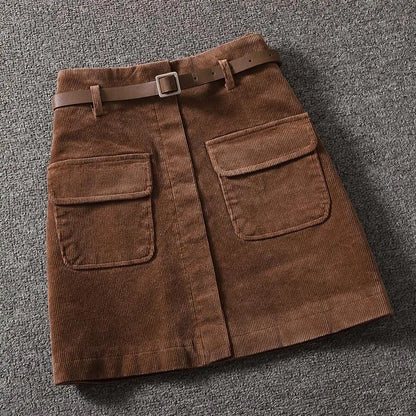 Sylvie | Corduroy A-Line Mini Skirt