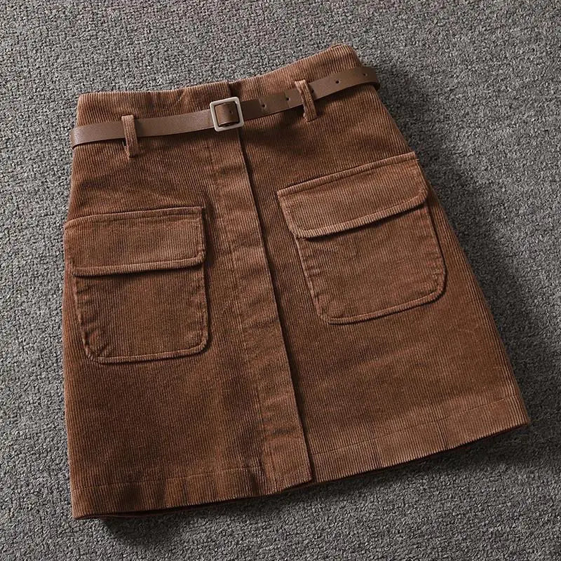 Sylvie | Corduroy A-Line Mini Skirt