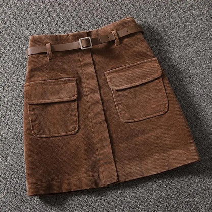 Sylvie | Corduroy A-Line Mini Skirt