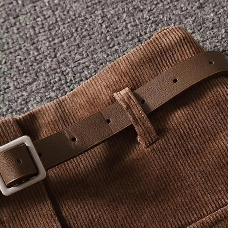 Sylvie | Corduroy A-Line Mini Skirt
