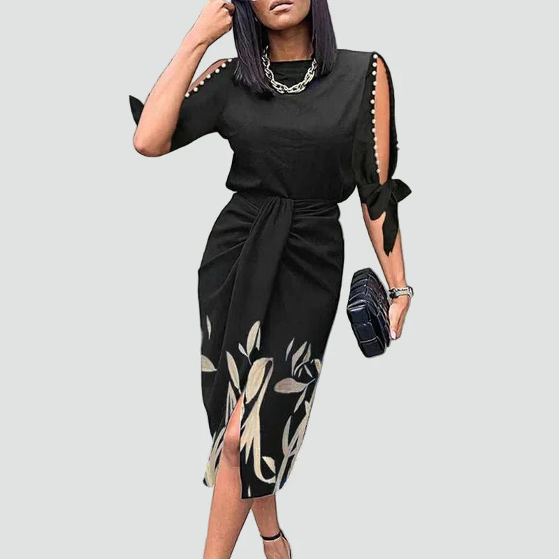 Celestine | V-Neck Lace Sleeve Midi Dress