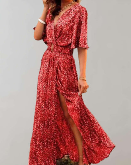 Nadia | Floral Boho Wrap Maxi Dress