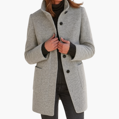 Reyna | Stand-Collar Button-Front City Jacket