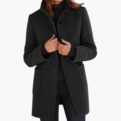 Reyna | Stand-Collar Button-Front City Jacket