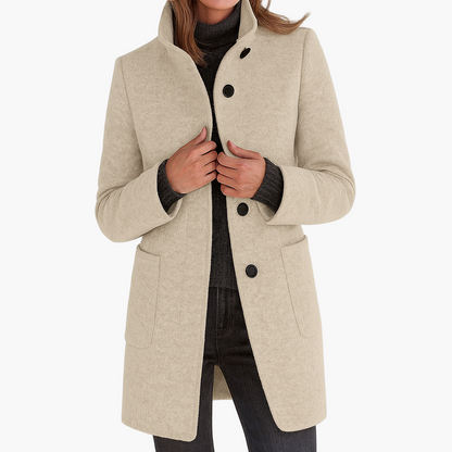Reyna | Stand-Collar Button-Front City Jacket