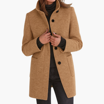 Reyna | Stand-Collar Button-Front City Jacket