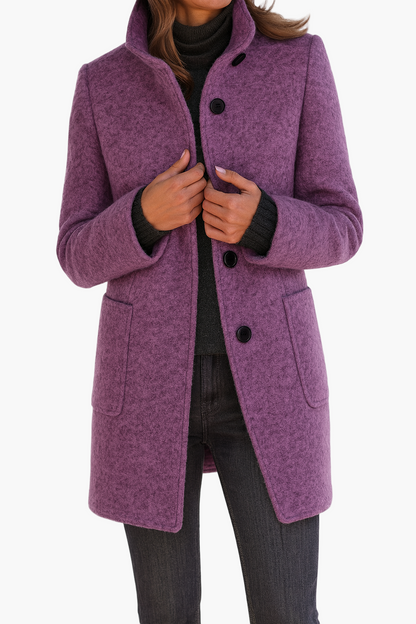 Reyna | Stand-Collar Button-Front City Jacket