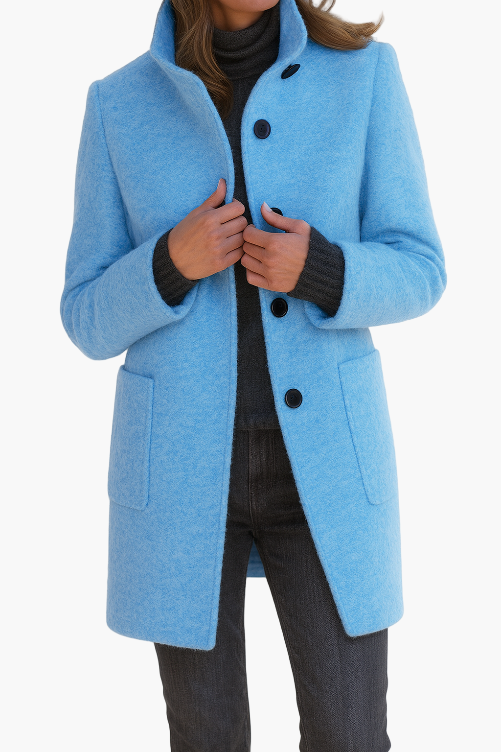 Reyna | Stand-Collar Button-Front City Jacket