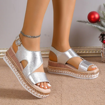 Sabina | Metallic Platform Sandals