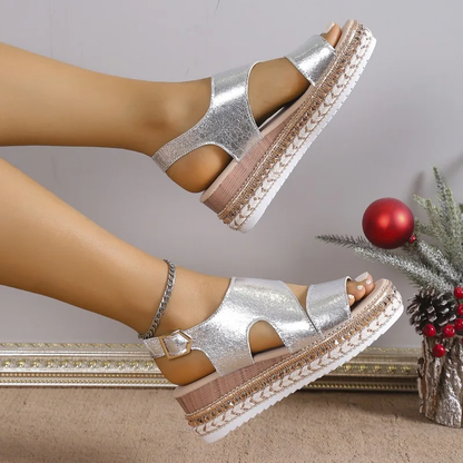 Sabina | Metallic Platform Sandals