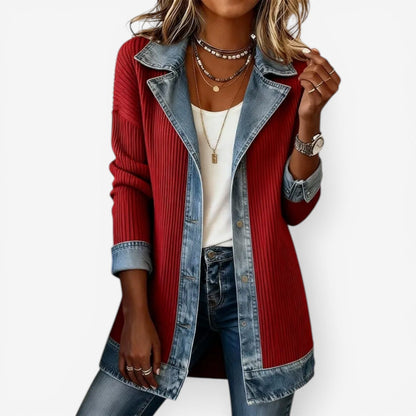 Thea | Layered Collar Open Front Jacket