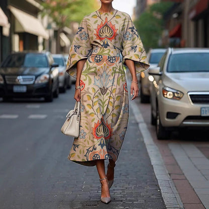 Wilda | Batwing Sleeve Draped Maxi Dress