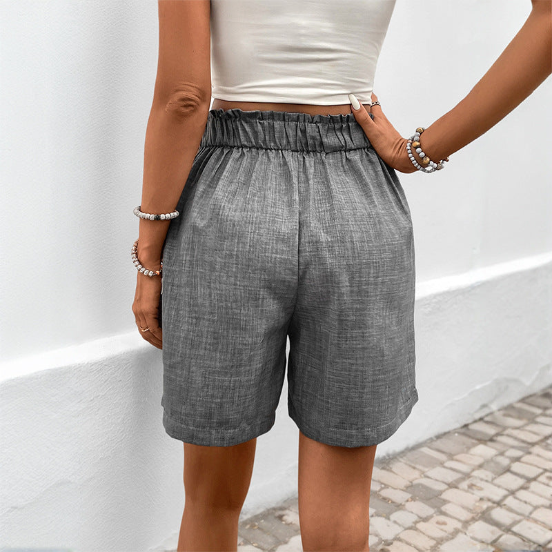 Justine | High-Waist Pleated Tailored Shorts