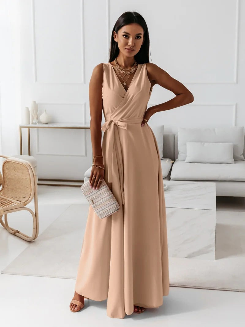 Celina | V-Neck Wedding Guest Maxi Dress