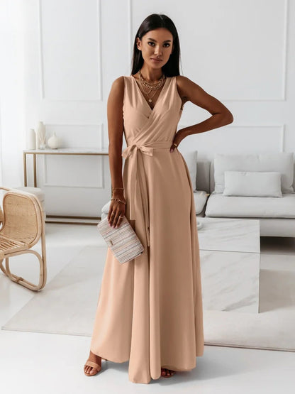 Celina | V-Neck Wedding Guest Maxi Dress