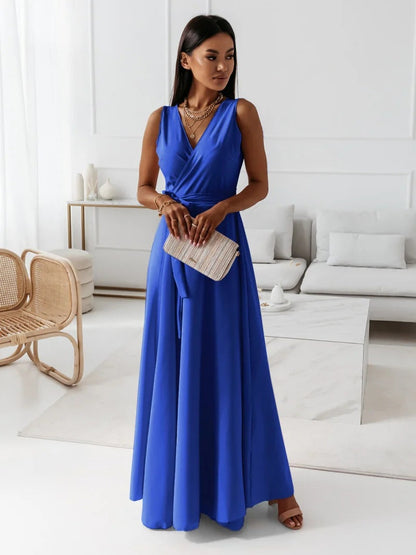 Celina | V-Neck Wedding Guest Maxi Dress