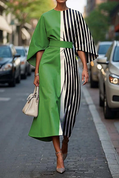 Wilda | Batwing Sleeve Draped Maxi Dress