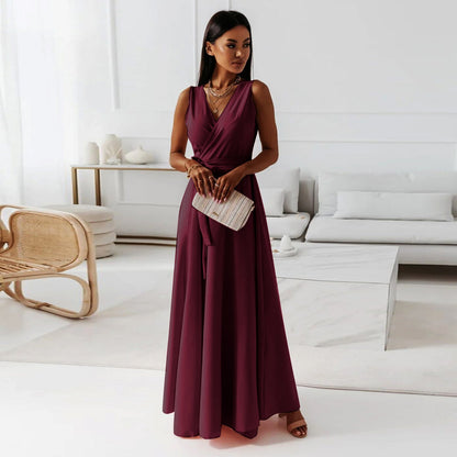 Celina | V-Neck Wedding Guest Maxi Dress