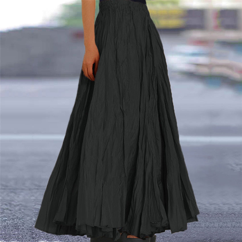 Aurore | Flowy A-Line Elastic Waist Maxi Skirt
