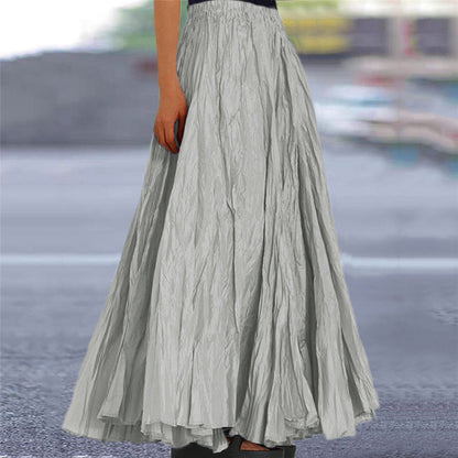 Aurore | Flowy A-Line Elastic Waist Maxi Skirt